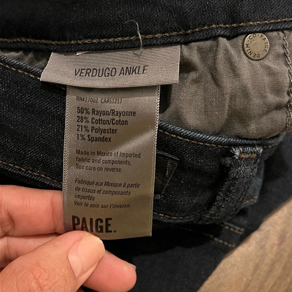 PAIGE Verdugo Ankle Skinny Jeans in Kaiya Wash - Size 32 - Picture 4 of 9